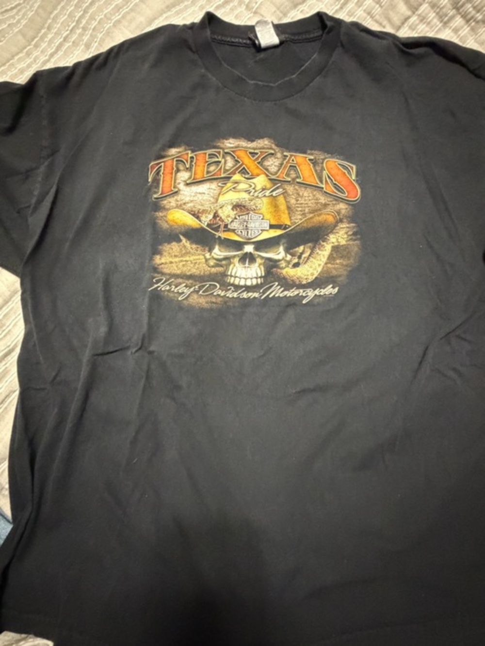 Vintage 2012 Harley-Davidson Texas Pride Black Graphic Tee
